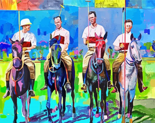 Polo Players And Horses Art Paint By Numbers
