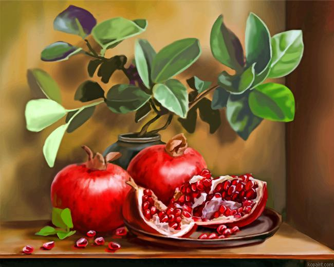 Pomegranate Fruits Painting By Numberss.png