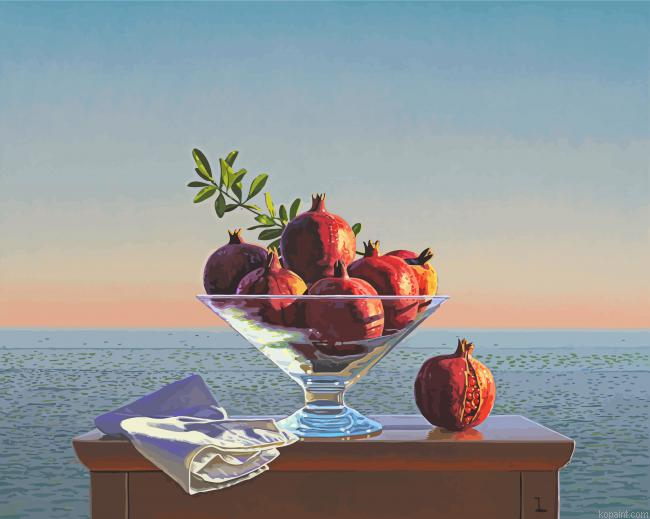 Pomegranates In Glass Bowl Paint By Numbers.png