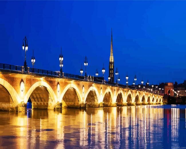 Pont De Pierre In Bordeaux France Painting By Numberss.png