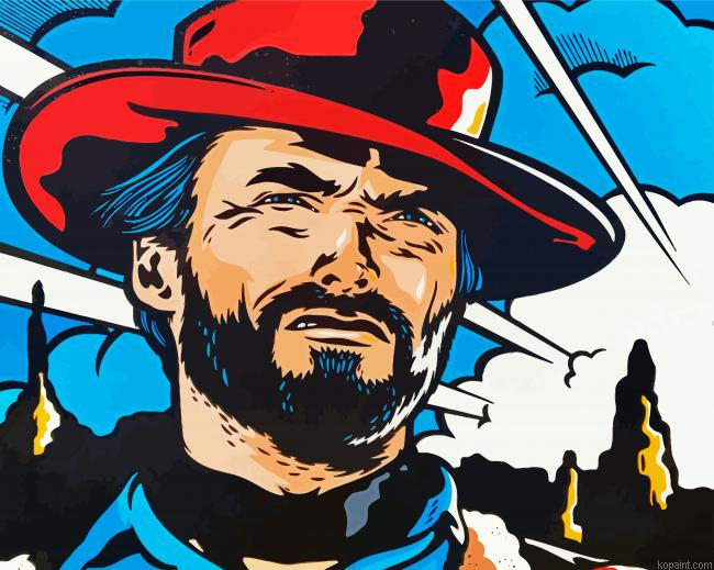 Pop Art Clint Eastwood Actor Paint By Numbers.png