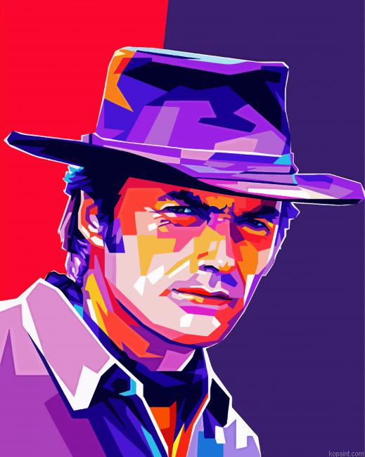 Pop Art Clint Eastwood Paint By Numbers.png