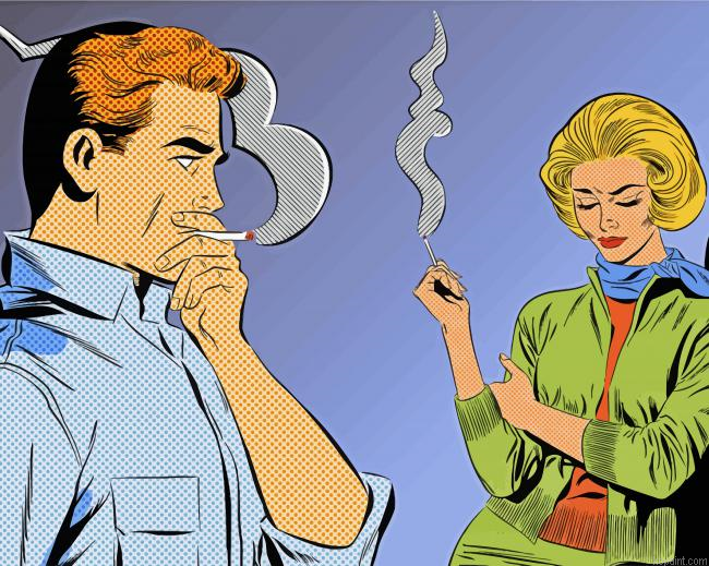 Pop Art Couple Smoking Painting By Numberss.png