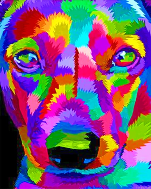 Pop Art Dog Colorful Paint By Numbers