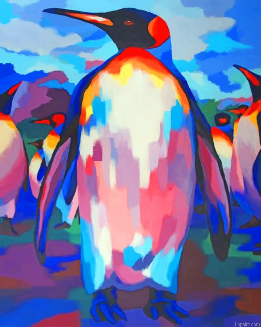 Pop Art Penguin Colorful Painting By Numberss.png