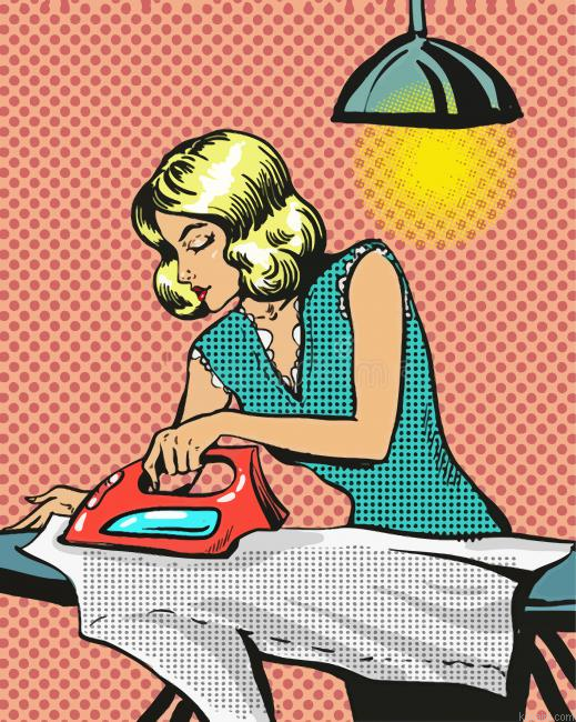 Pop Art Woman Ironing Paint By Numbers
