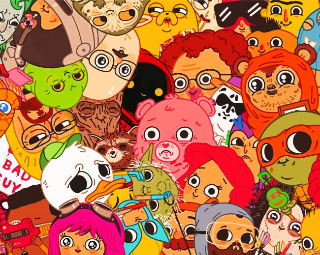 Pop Culture Cartoon Characters Painting By Numberss.png