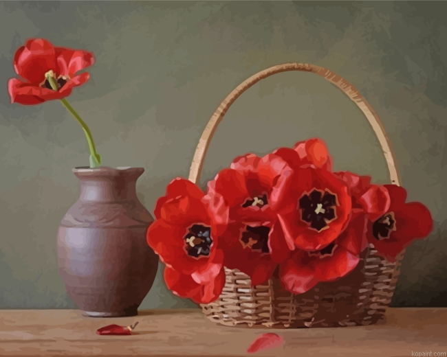 Poppies Still Life Painting By Numberss.png