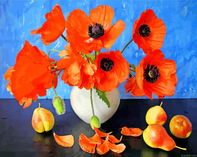 Poppies Vase Painting By Numberss.png