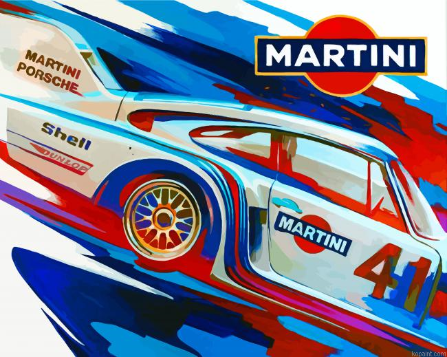 Porsche Martini Car Art Painting By Numberss.png