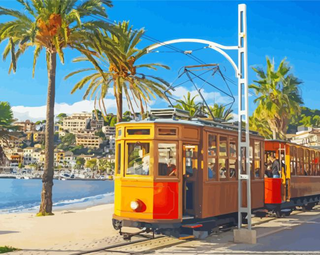 Port De Soller Tram Paint By Numbers