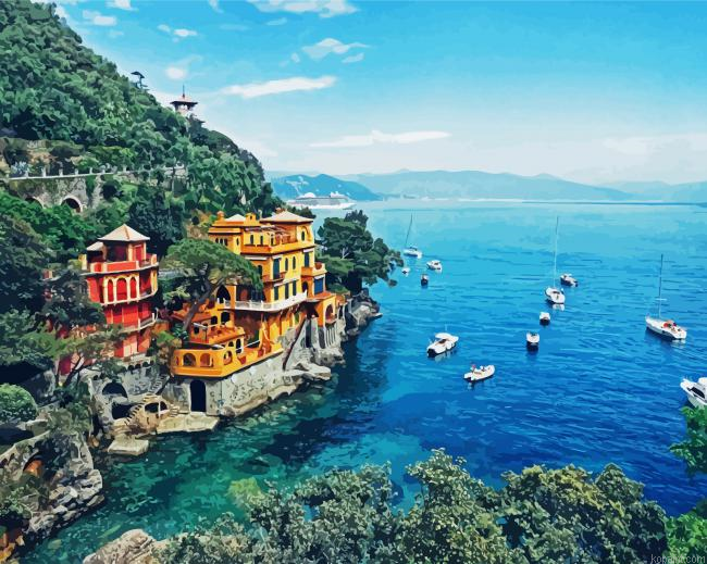 Portofino Harbour Paint by Numbers