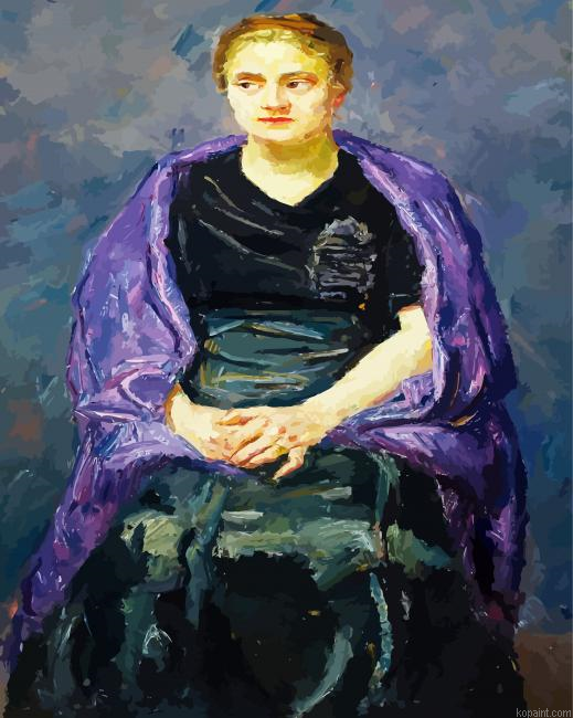 Portrait Of Mink With Violet Sabwl By Beckmann Paint By Numbers.png