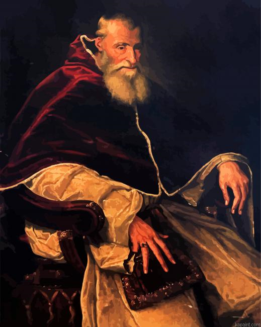 Portrait Of Pope Paul Iii Tiziano Painting By Numberss.png