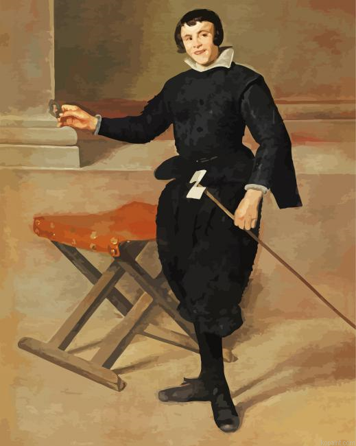 Portrait Of The Jester Calabazas Velazquez Paint by Numbers