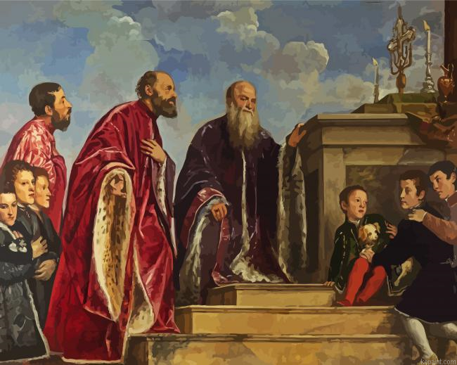 Portrait Of The Vendramin Family By Tiziano Painting By Numberss.png