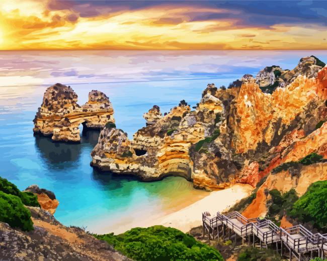 Portugal Lagos Praia Do Camilo Paint By Numbers
