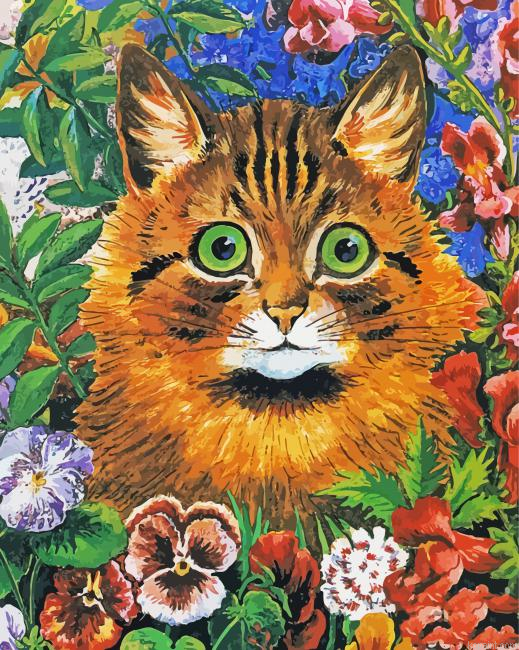 Poster Cat Study By Louis Wain Paint By Numbers