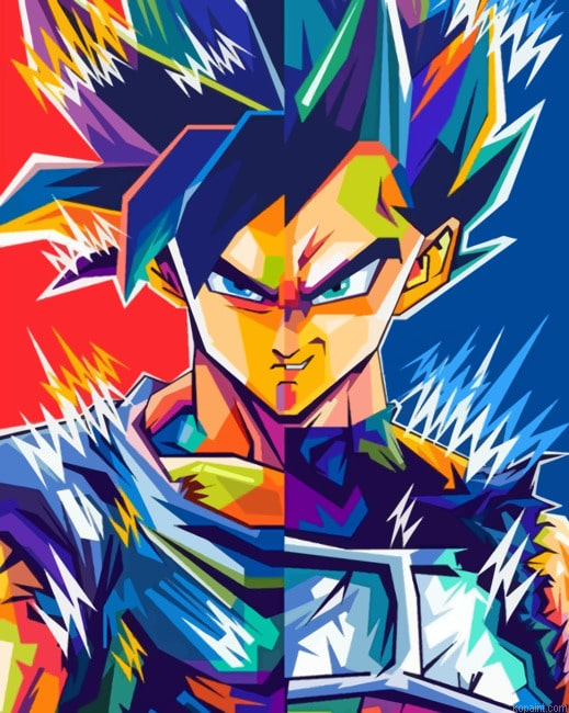 Powerful Goku Pop Art New Painting By Numberss.png