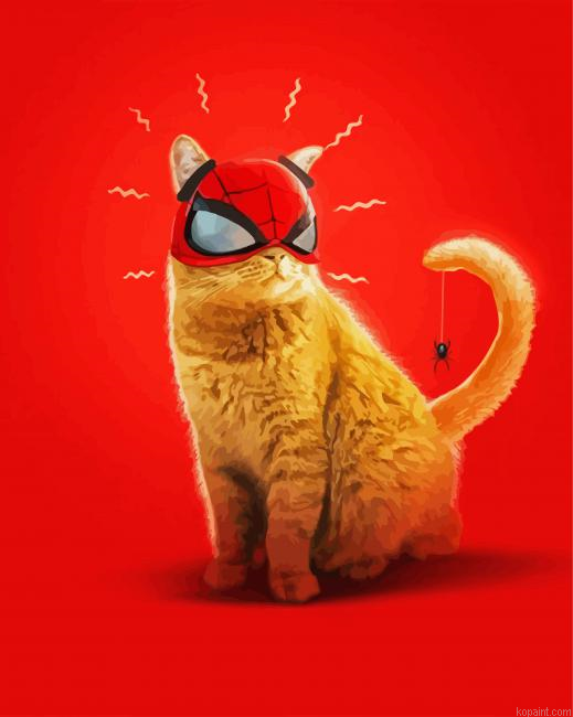 Powerful Spider Cat Painting By Numberss.png