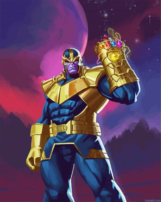 Powerful Thanos Art Painting By Numberss.png