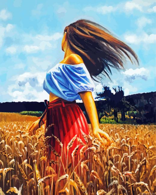 Prairie Woman In The Wind Art Paint By Numbers