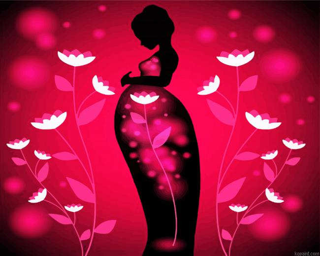 Pregnant Floral Lady Paint By Numbers.png