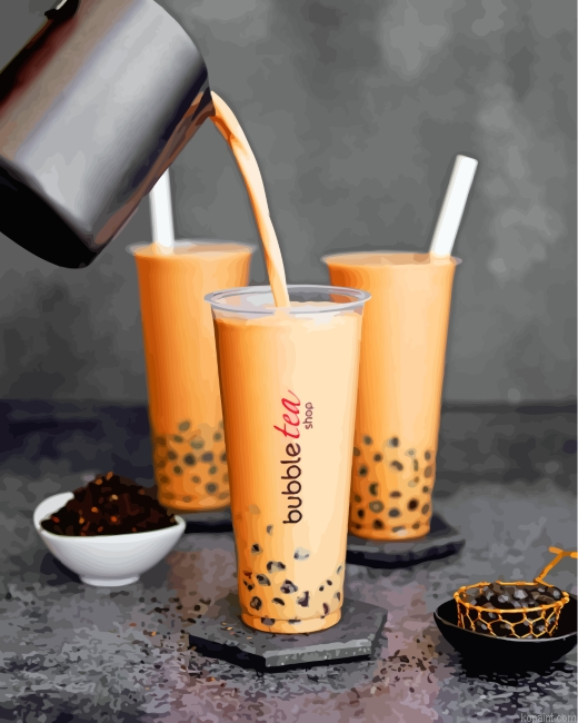 Preparing Boba Tea Paint By Numbers