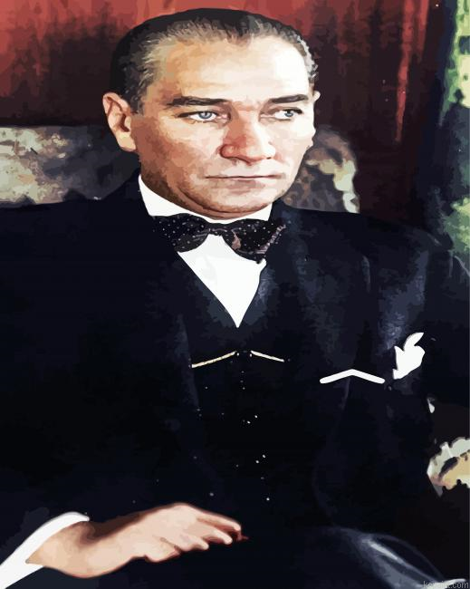President Of Turkey Mustafa Kemal Ataturk Painting By Numberss.png