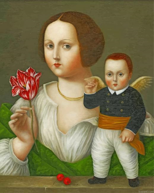 Primitive Lady And Cupid Painting By Numberss.png