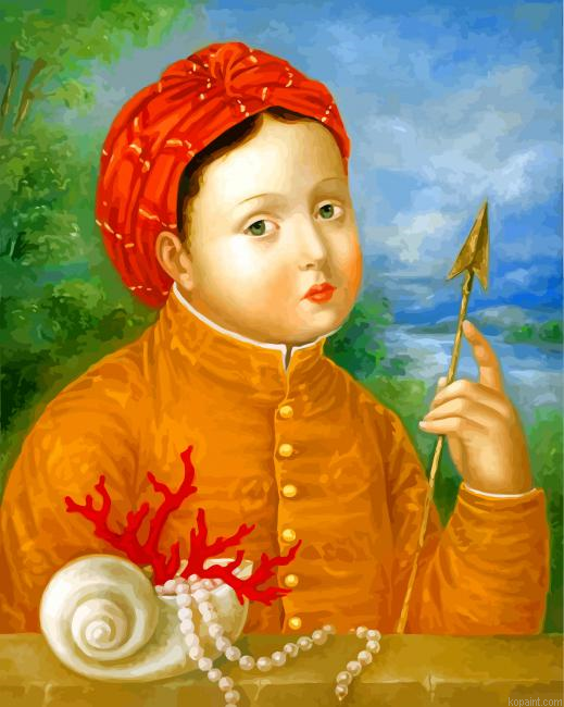 Primitive Woman Painting By Numberss.png