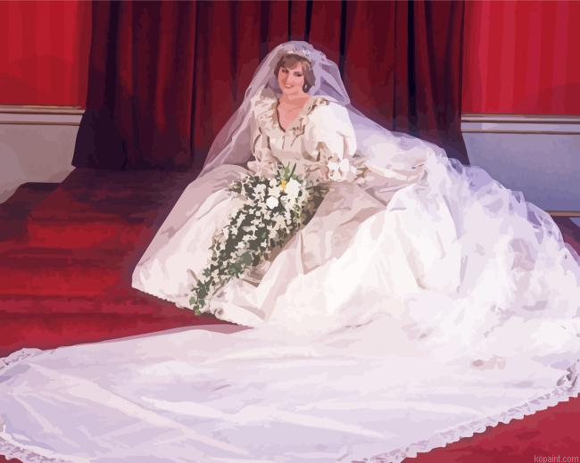Princess Diana With Wedding Dress Painting By Numberss.png