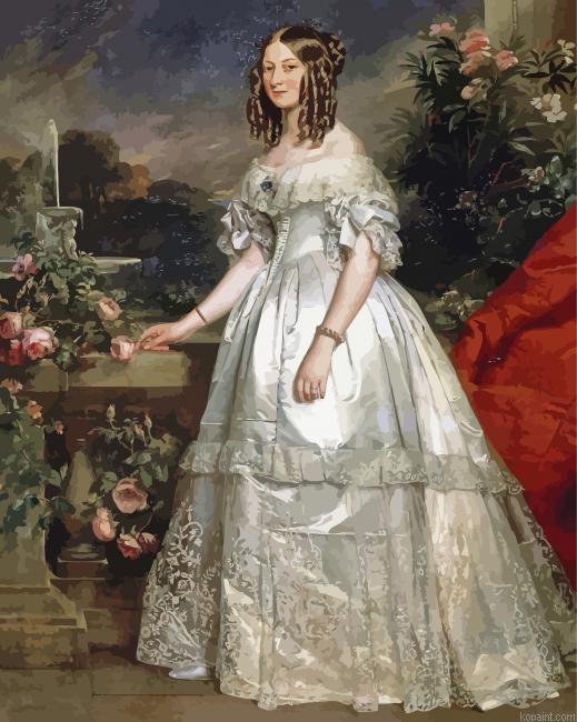 Princess In Victorian Dress Painting By Numberss.png