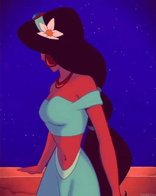 Princess Jasmine Aesthetic Cartoon New Painting By Numberss.png