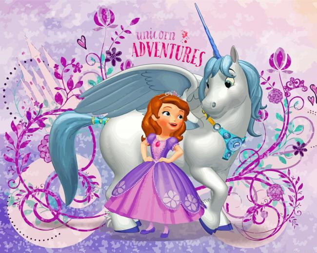 Princess Sofia With Unicorn Painting By Numberss.png