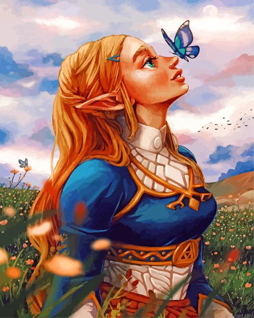 Princess Zelda Breath Of The Wild Painting By Numberss.png