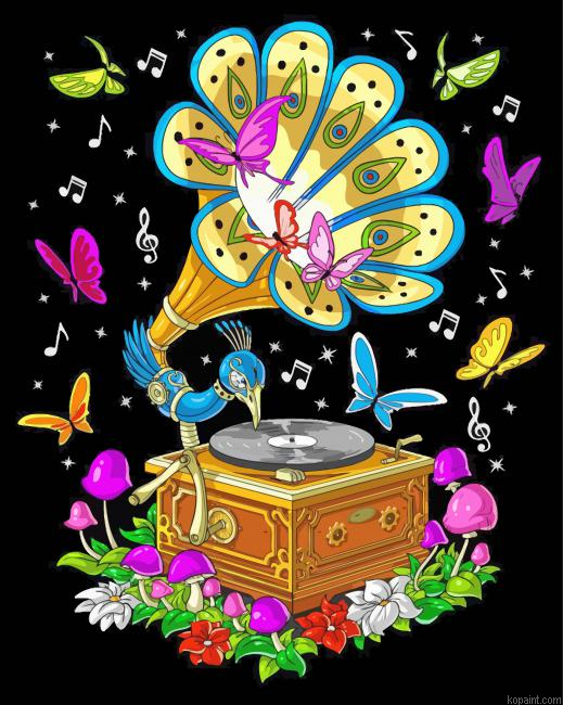 Psychedelic Gramophone Painting By Numberss.png