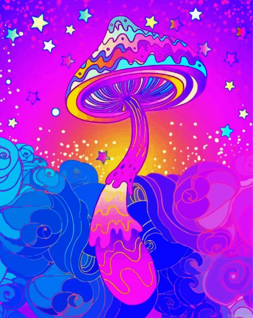Psychedelic Mushroom Art Painting By Numberss.png
