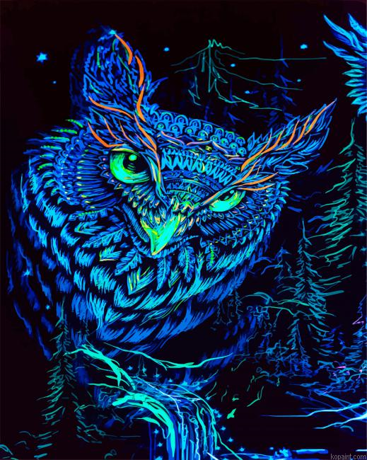 Psychedelic Mystic Blue Owl Painting By Numberss.png