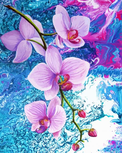 Psychedelic Pink Orchids Painting By Numberss.png