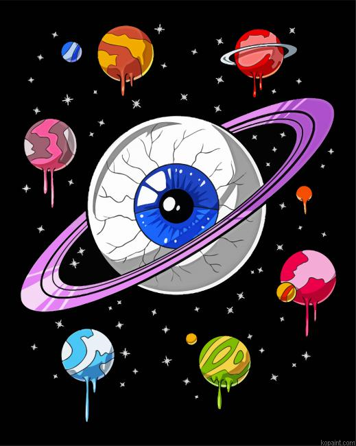 Psychedelic Space Eye Paint By Numbers