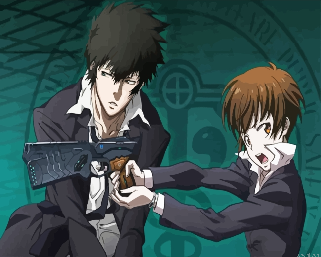 Psycho Pass Akane And Shinya Painting By Numberss.png
