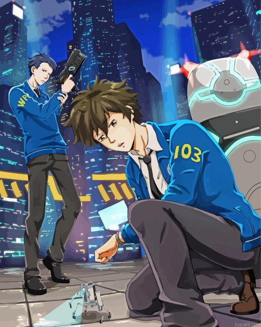 Psycho Pass Shinya And Nobuchika Painting By Numberss.png