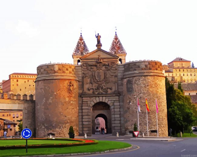Puerta De Bisagra Toledo Spain Paint By Numbers
