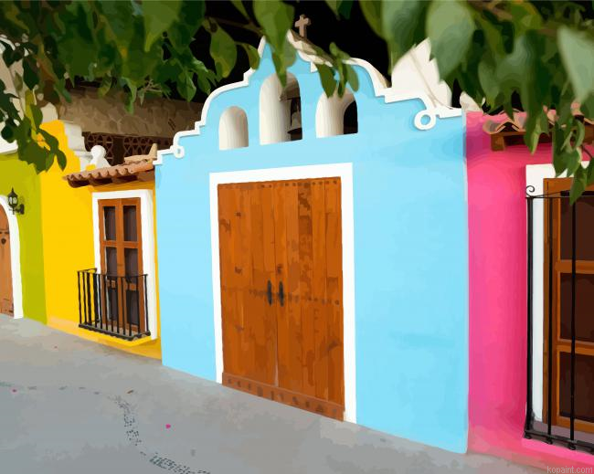 Puerto Vallarta In Mexico House Paint By Numbers