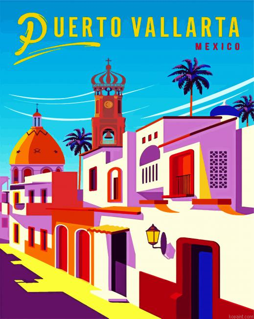 Puerto Vallarta Mexico Poster Painting By Numberss.png