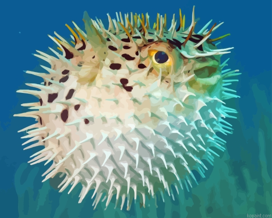 Puffer Fish In The Sea Painting By Numberss.png