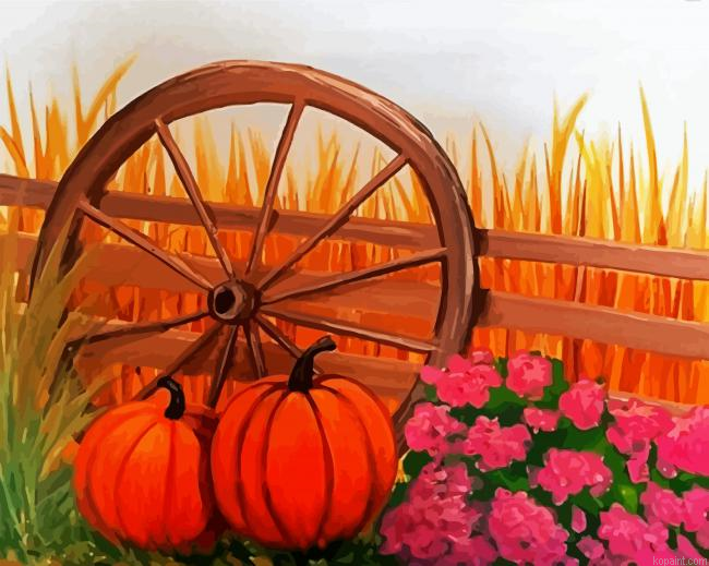 Pumpkins And Flowers Paint By Numbers.png