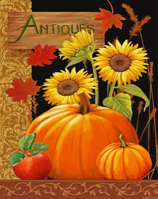 Pumpkins And Sunflowers Paint By Numbers.png
