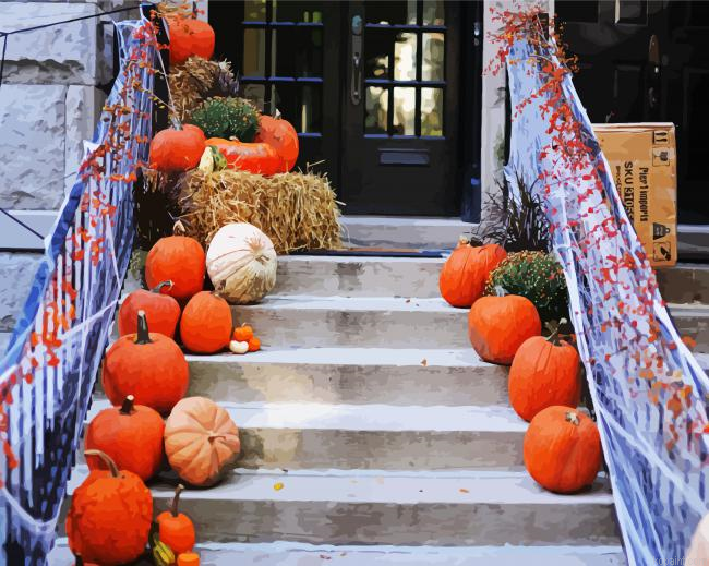 Pumpkins Stairs Paint By Numbers.png